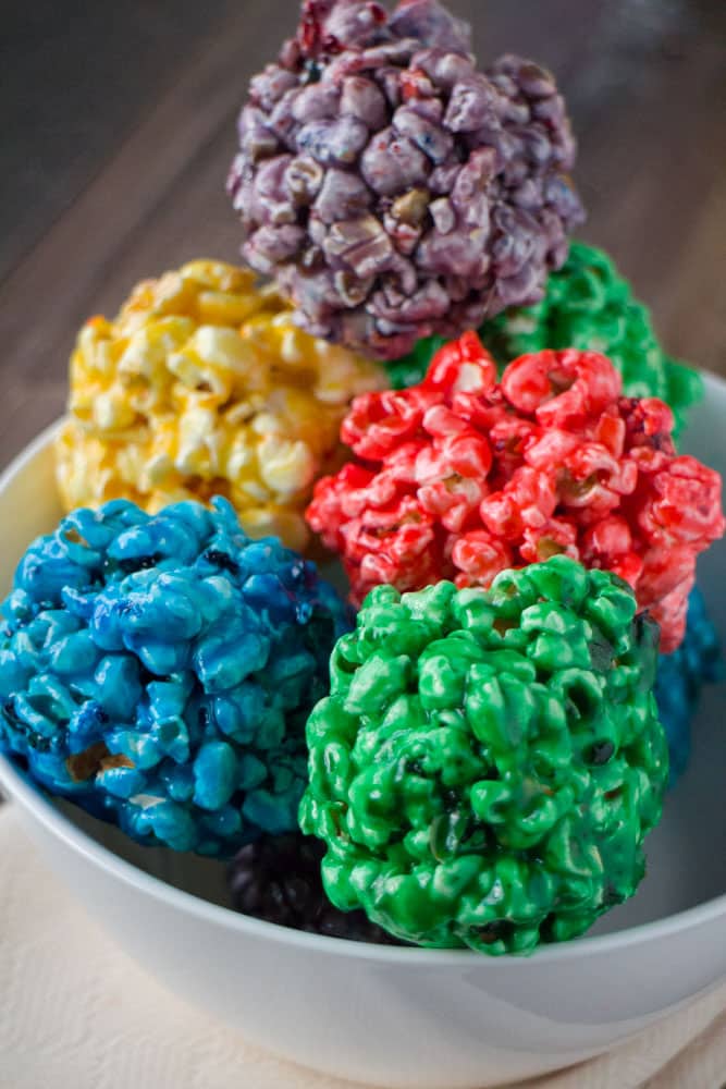 How To Make Rainbow Popcorn Balls! - Brooklyn Farm Girl