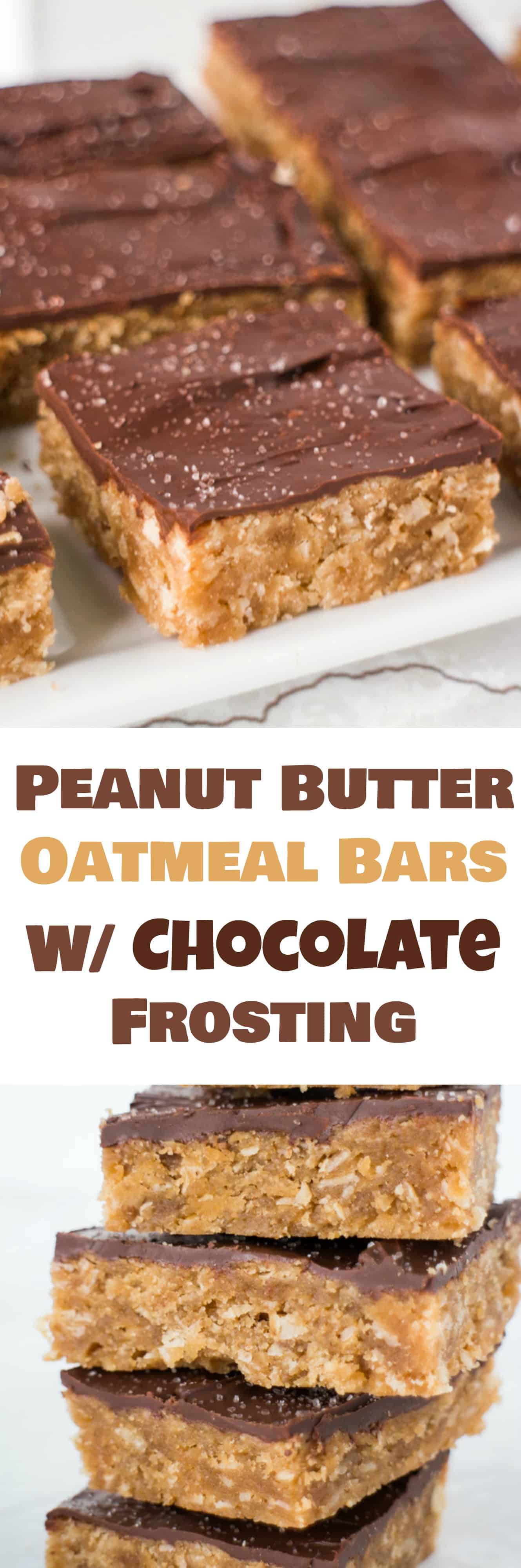 Peanut Butter Oatmeal Bars with Chocolate Frosting - Brooklyn Farm Girl