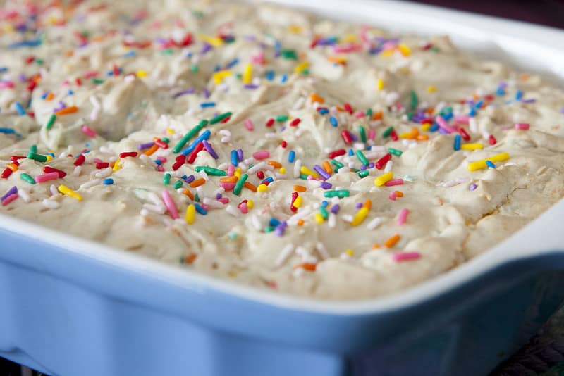 Easy to make sprinkle Confetti Cake Batter Brownies recipe. These funfetti brownies are moist and so ooey gooey good!  They make the best birthday cake brownies!