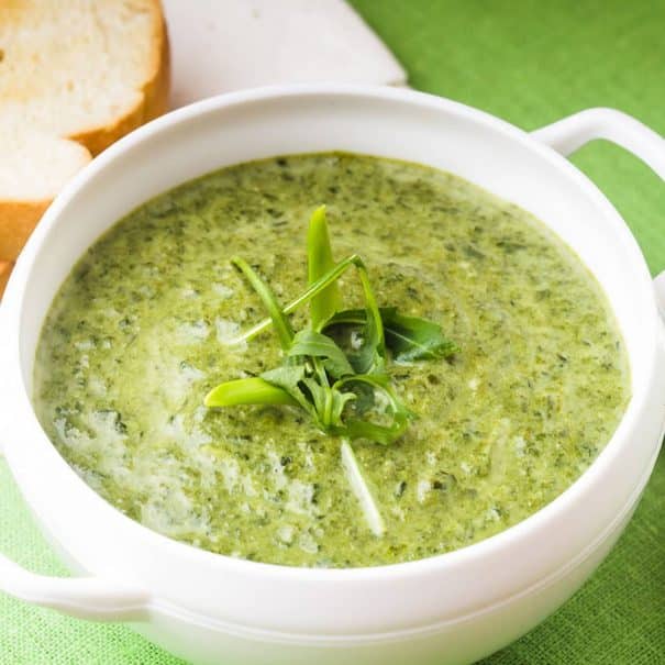 Creamy Lettuce Soup is a delicious, healthy recipe that uses 1 head of lettuce. Combined with heavy cream, chicken broth and spices, this is a great way to add lettuce to your diet! I love using Bibb lettuce in this recipe but Romaine and Iceberg work good too! Who knew cooked lettuce could taste so yummy for dinner - even kids love it!