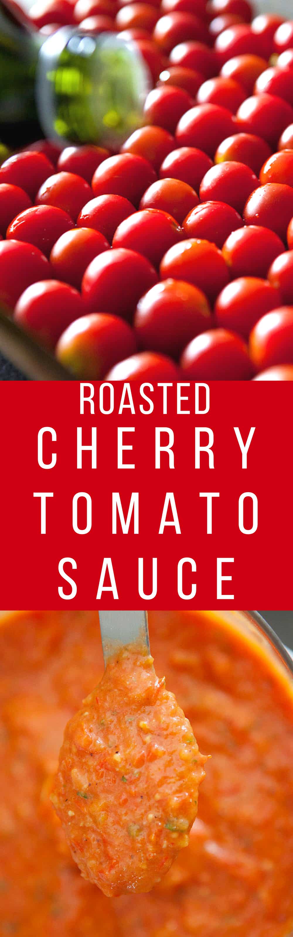 ROASTED Cherry Tomato Sauce is sweet, creamy and SO EASY to make! This is the best recipe for growing garden tomatoes! You can serve immediately on pasta, can it or freeze it! Find out why thousands of people love this sauce!