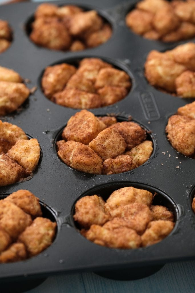 monkey bread muffins in muffin pan