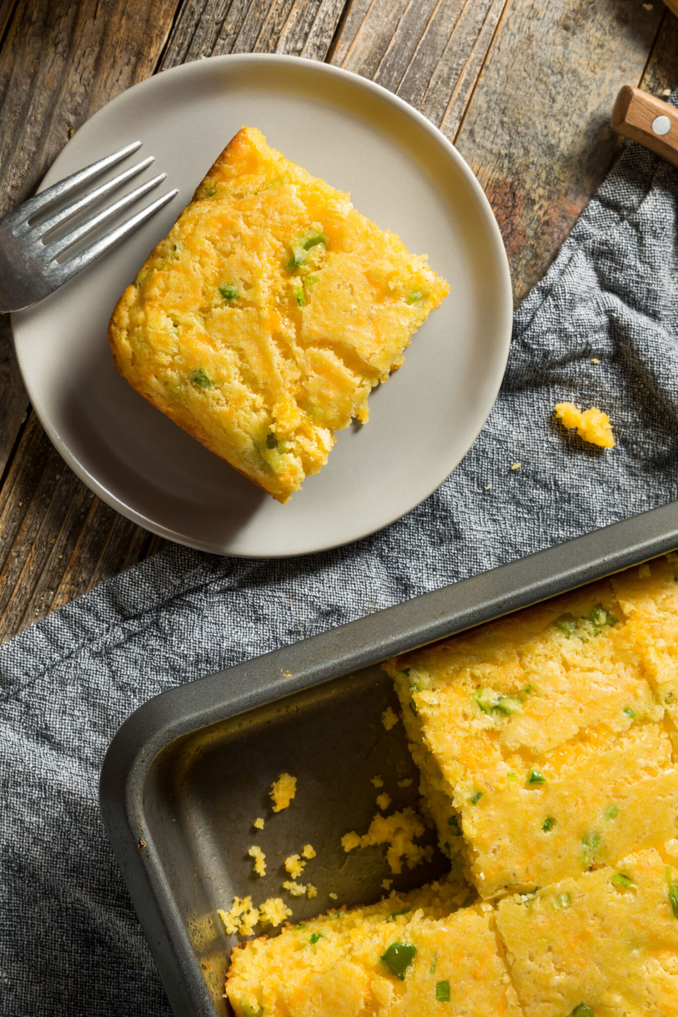 Baked Moist & Tender Cheddar-Jalapeño Cornbread - Brooklyn Farm Girl