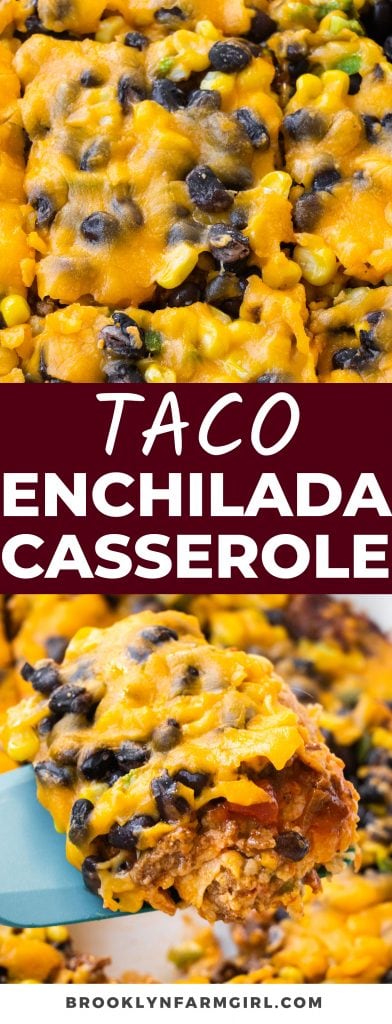 The deliciousness of both tacos and enchiladas are brought together in this zesty Taco Enchilada Casserole! Made in one dish with layers of beef, enchilada sauce, peppers, corn, and beans, it’s ready to be enjoyed by the whole family in just 30 minutes.