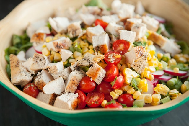 Chopped Mexican Chicken Salad is a quick and healthy recipe that uses fresh ingredients.  You can serve it as a main or side dish. 