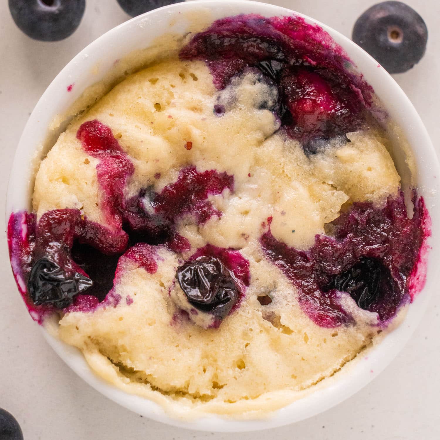 Blueberry Muffin Mug Cake - Choosing Balance - Recipes