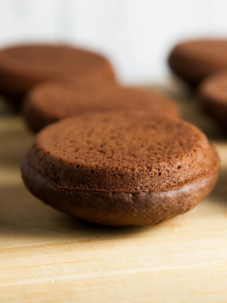 baked chocolate whoopie pie with no filling. 