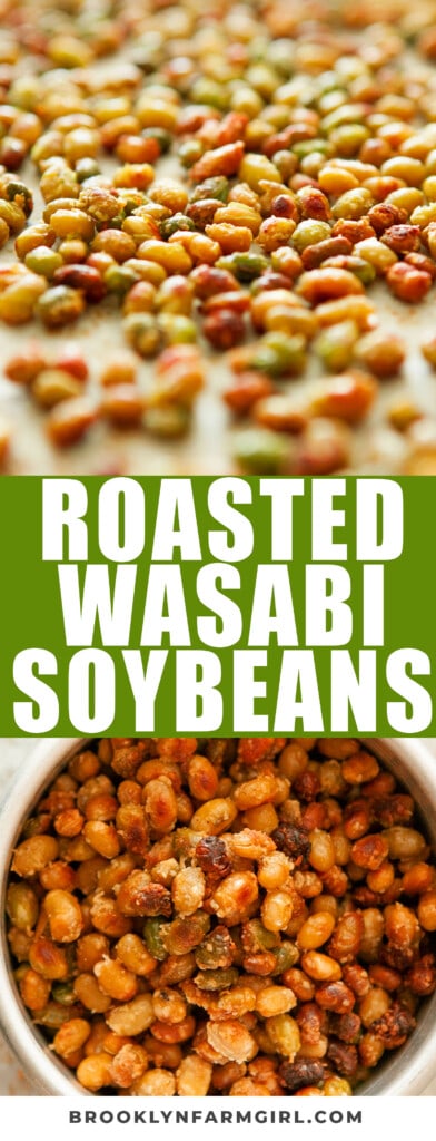 Healthy Crispy Parmesan Wasabi Soybeans to snack on! Enjoy these roasted soybeans that have a spicy kick to them!