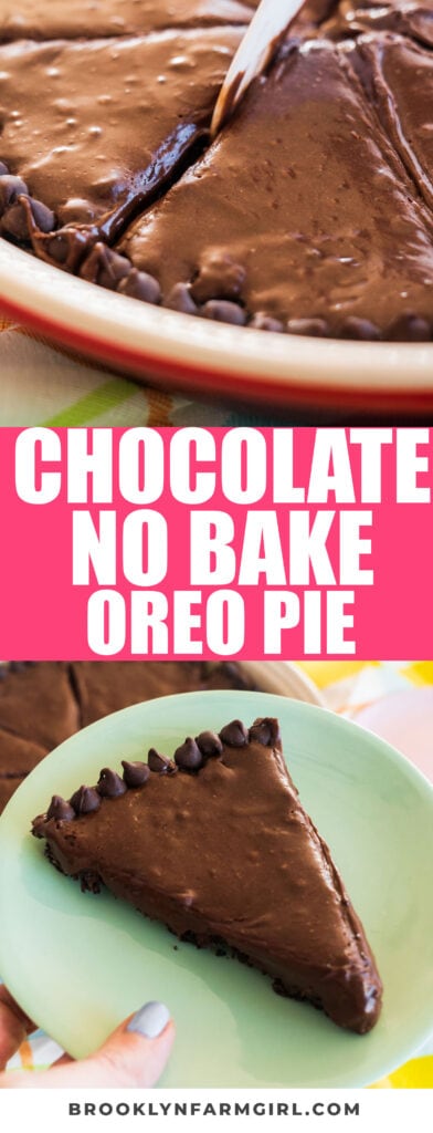 Easy to make, no bake Oreo Pie, made with chocolate chips, cool whip and crushed oreo cookies. This is the ultimate sweet tooth chocolate pie!
