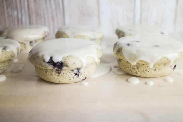 Blueberry Lemon Glazed Muffin Top Donuts