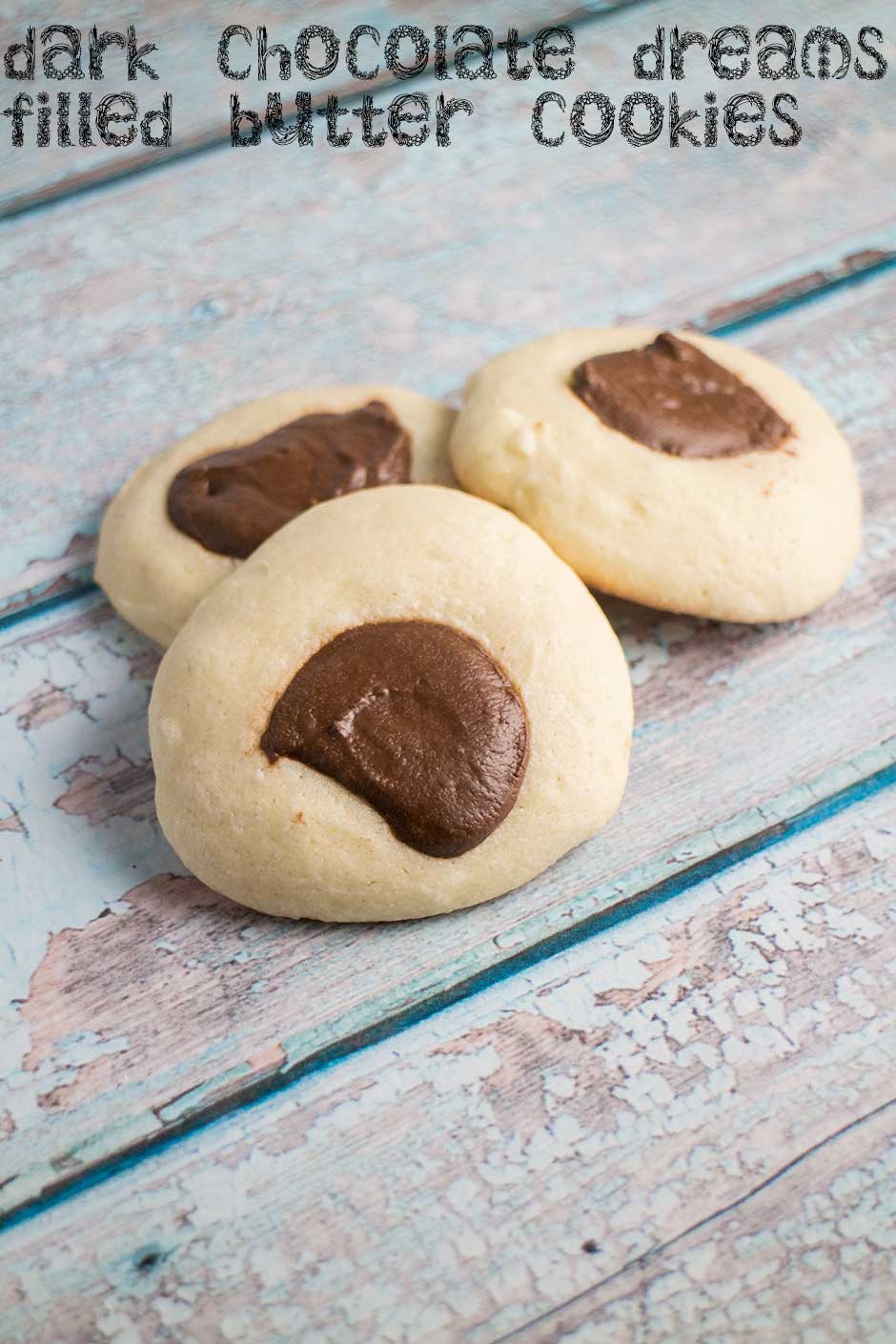 Dark Chocolate Dreams Filled Butter Cookies + Cookbook GIVEAWAY