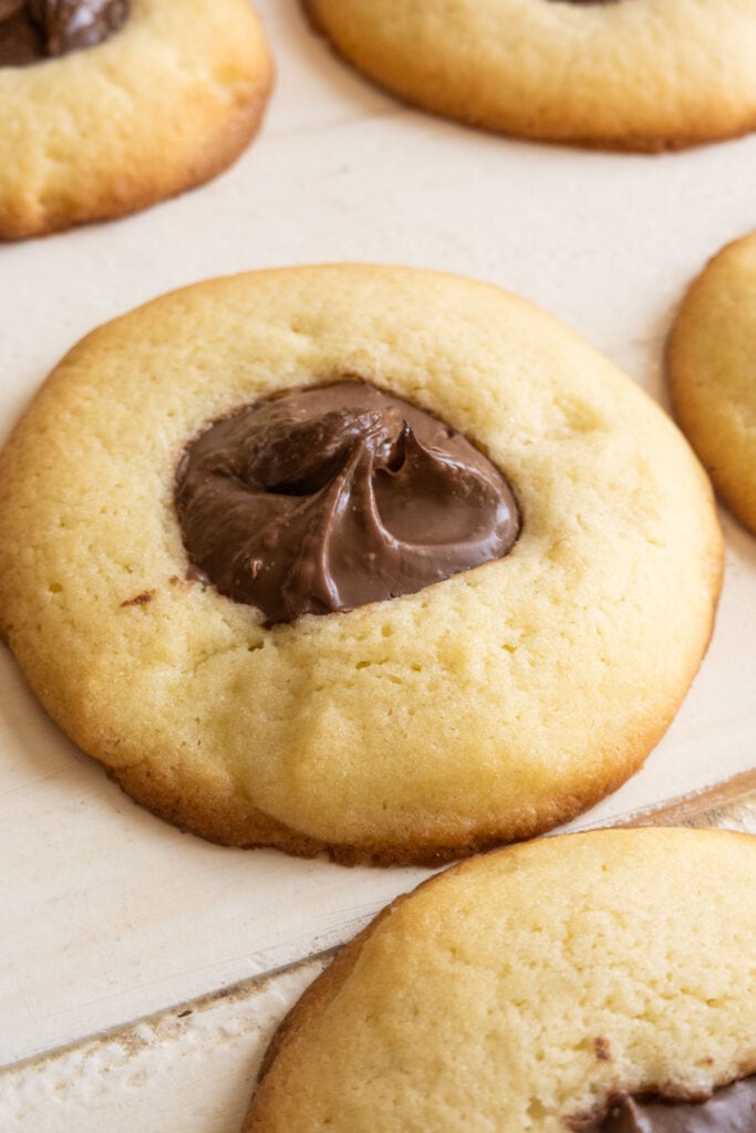 closeup of nutella butter cookies