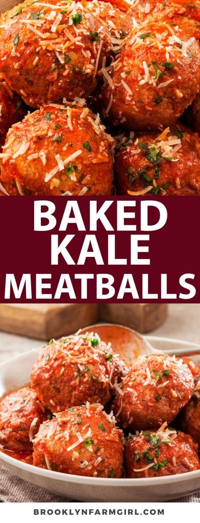 Baked Kale Meatballs are a healthy spin on a classic weeknight dinner. Made with lean ground turkey,  kale, and savory Italian herbs, these meatballs always make for a delicious meal.