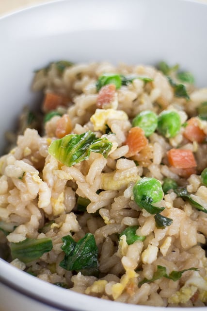 This Chinese Fried Rice recipe is full of vegetables and tastes just like Takeout! 1 1/2 cup of lettuce is used making this a great way to use up your garden lettuce!