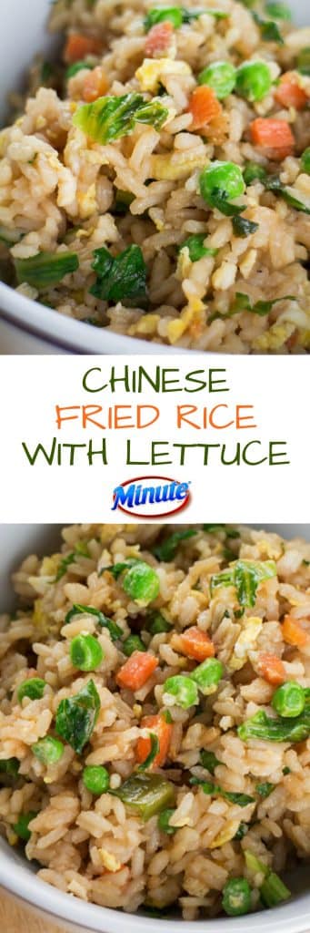 This Chinese Fried Rice recipe is full of vegetables and tastes just like Takeout! 1 1/2 cup of lettuce is used making this a great way to use up your garden lettuce!
