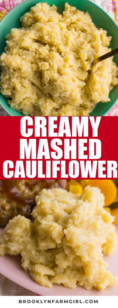 This creamy mashed cauliflower recipe is like mashed potatoes, but made with cauliflower instead!  Adding shredded cheese makes it cheesy too! 