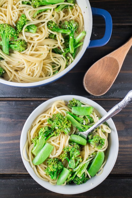 This Broccoli Spaghetti Pasta dish is great because it's quick, easy, fresh and full of flavor. 