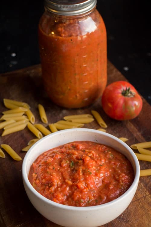 Oven Roasted Beef Tomato Sauce is the perfect spaghetti sauce recipe. It's great to use with beef or heirloom tomatoes.