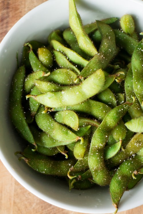 Edamame is easy to make at home and tastes just like the Japanese restaurant! All you need is soybeans and salt! 