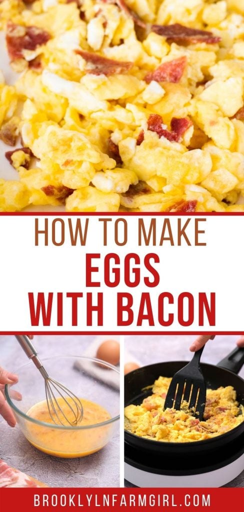 Light and fluffy scrambled eggs with bacon recipe, ready in 10 minutes.  It's so easy to make perfect scrambled eggs with bacon cooked together!