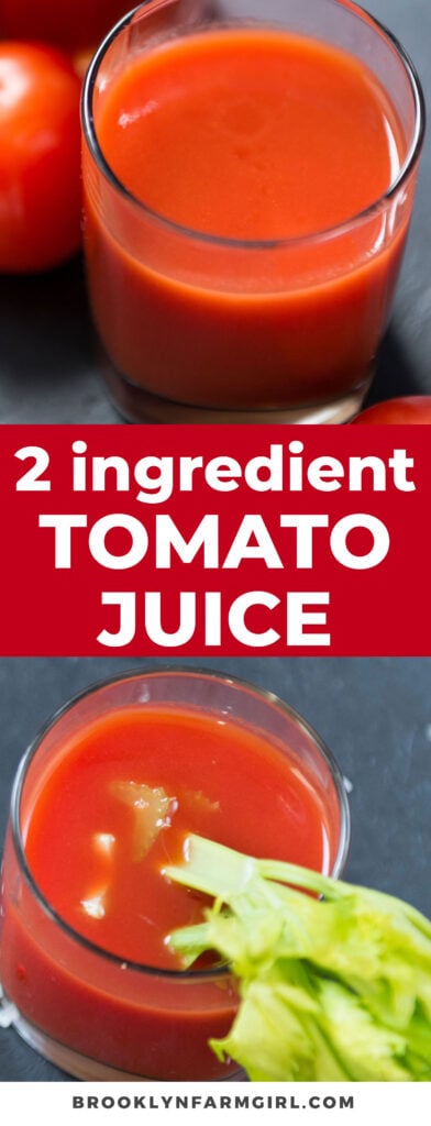 This two-ingredient Tomato Juice recipe is quick, easy, and healthy! Start making your own homemade tomato juice with fresh tomatoes!