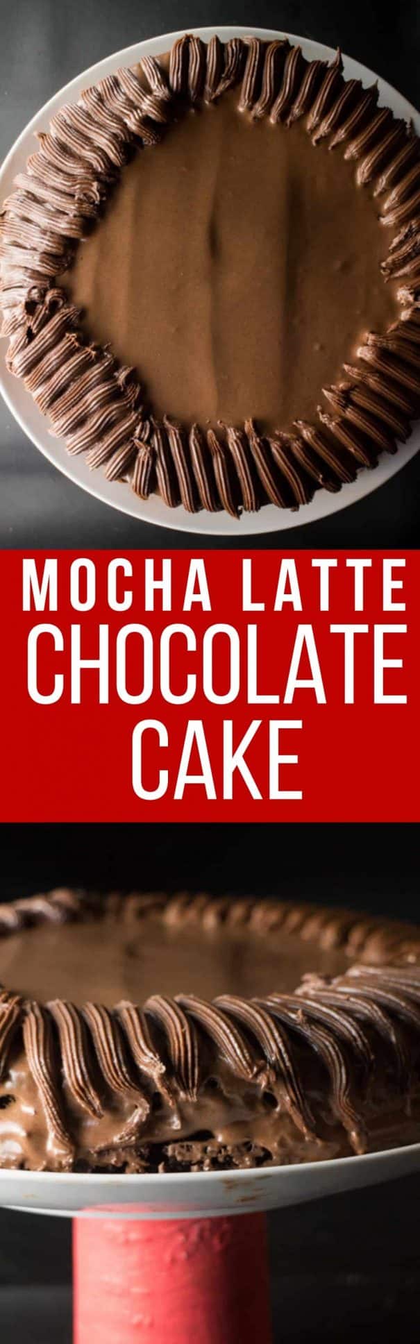 This Mocha Latte Moist Chocolate Cake is double the chocolate and extra moist.  This easy to make coffee dessert recipe is covered with rich chocolate frosting! 