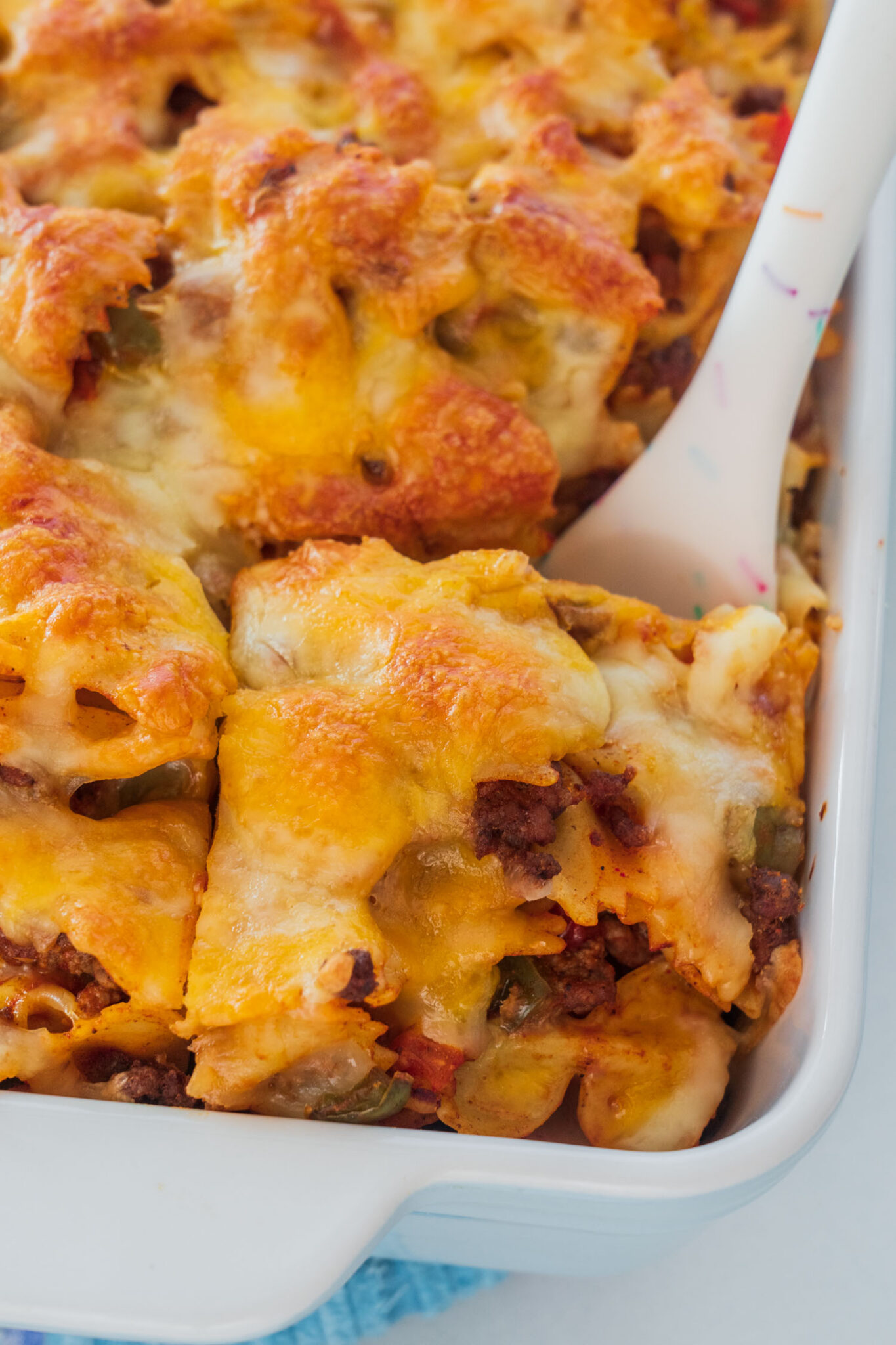 Cheesy Taco Pasta Casserole With Ground Beef - Brooklyn Farm Girl