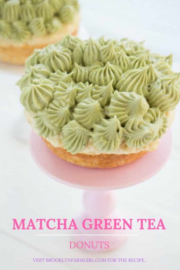 Recipe for Matcha Green Tea Vanilla donuts. Recipe makes 10 donuts. These are perfect for a tea party, birthday party or dessert!