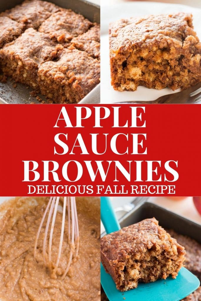 Easy to make Apple Brownie Bars that uses 1 cup of applesauce and have a yummy cinnamon sugar spice crumble on top.  These treats are perfect to make in the Fall when you go apple picking with your family!   
