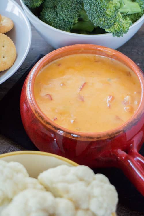 Mexican Cheddar Cheese Dip. This is a perfect dip to serve with tortilla chips, crackers or vegetables like broccoli and cauliflower. It's delicious! 