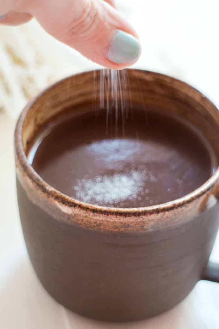 Double Chocolate Sea Salt Hot Cocoa is a rich and creamy hot chocolate recipe! Just a sprinkle of sea salt on top helps balance out the double chocolate. Chocolate Lovers, this recipe is for you!