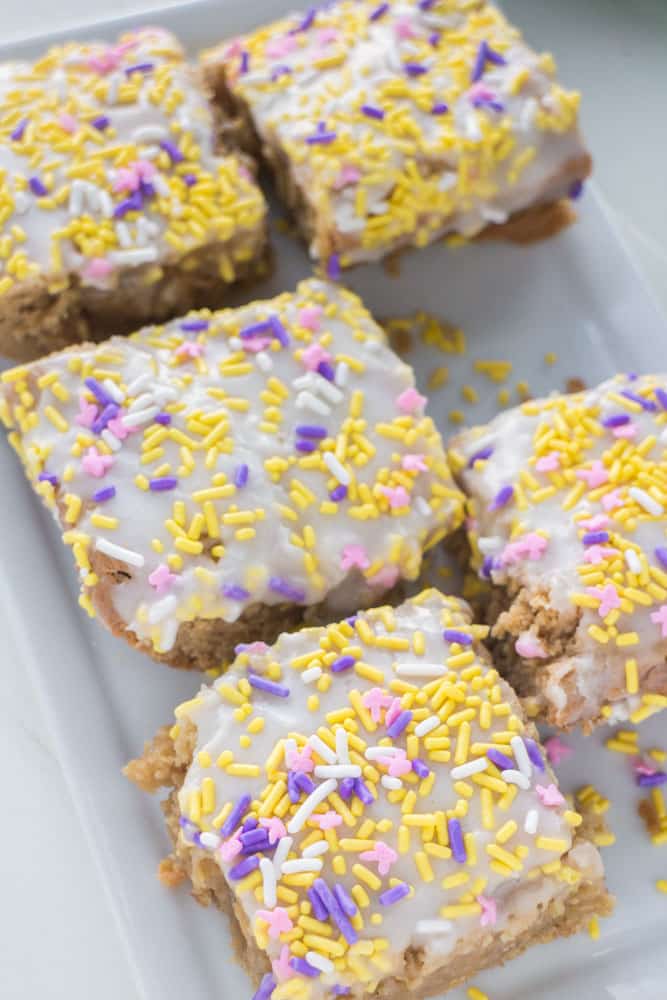 Recipe for delicious Vanilla Sprinkle Brownies With Vanilla Frosting! 