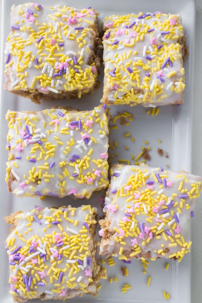 Recipe for delicious Vanilla Sprinkle Brownies With Vanilla Frosting! 
