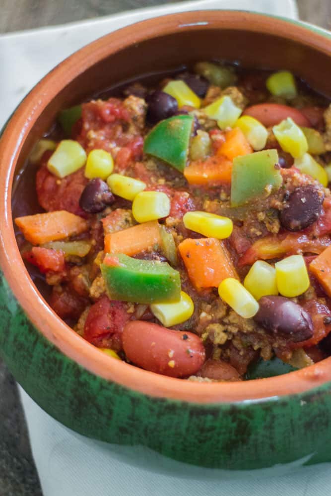 Delicious Vegetarian Chili made in 45 minutes that even meat eaters will love!