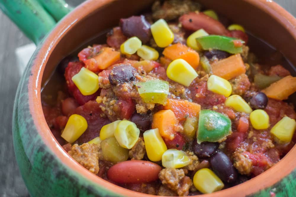 Delicious Vegetarian Chili made in 45 minutes that even meat eaters will love!