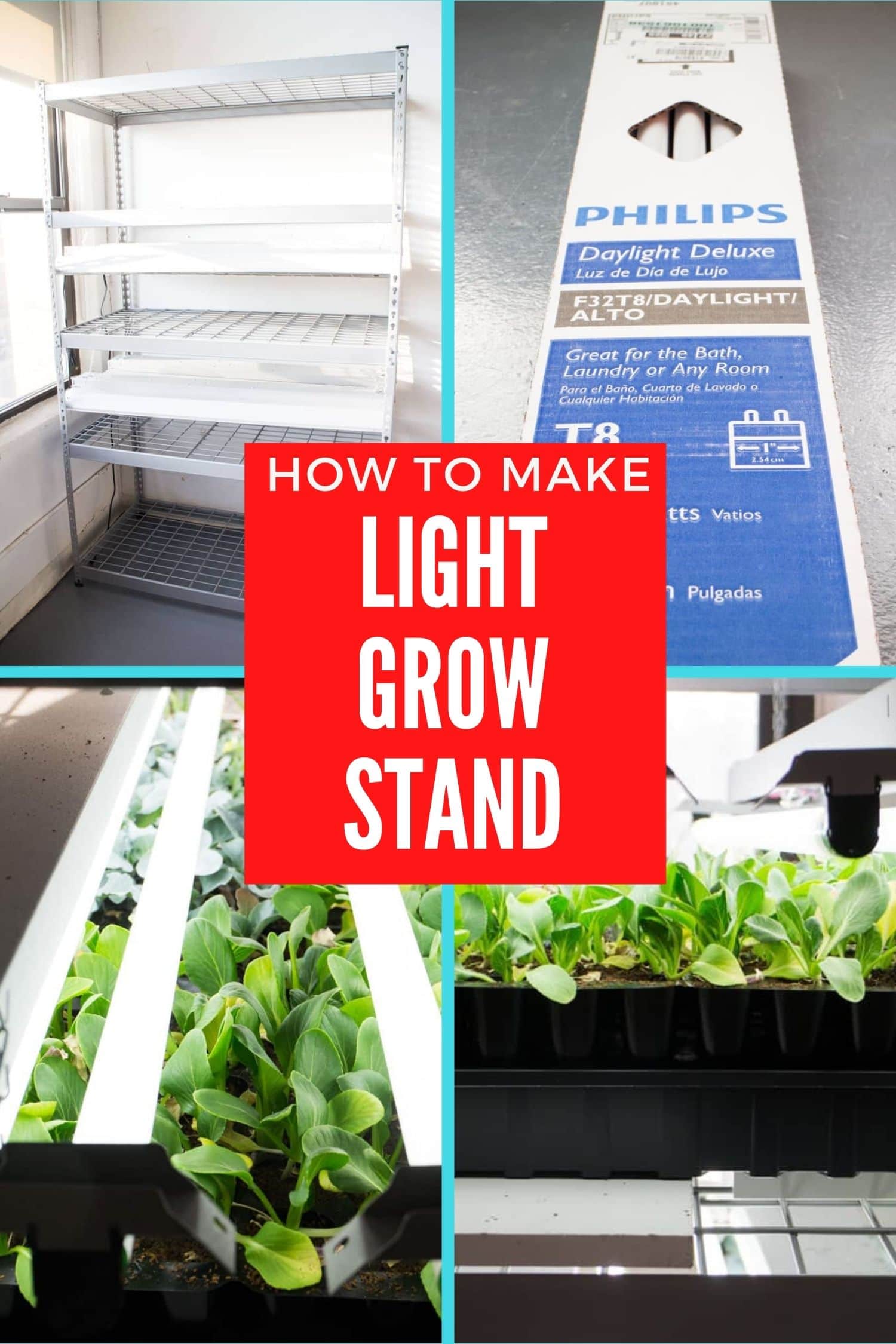 How to Make Your Own DIY Seed Grow Light Stand! - Brooklyn Farm Girl