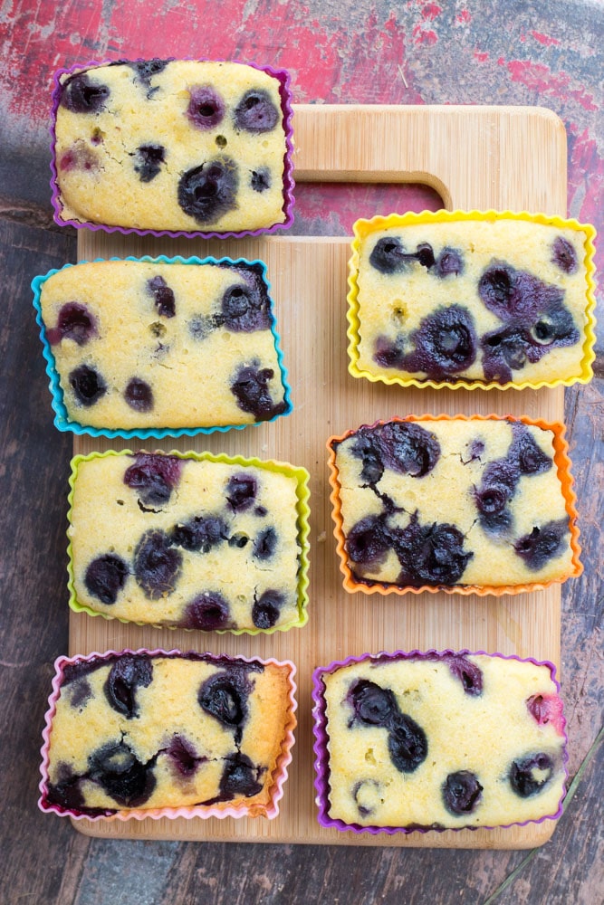Delicious blueberry cornbread muffins that are baked in 30 minutes in a solar stove, no electricity needed!