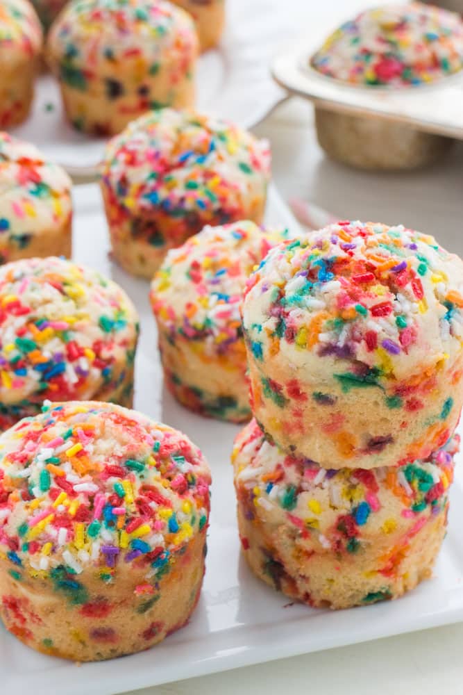 Delicious Sprinkle Birthday Cake Muffins (So Easy!) - Kindly Unspoken