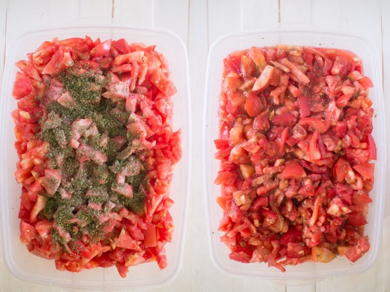 Marinated Overnight Italian Diced Tomatoes Brooklyn Farm Girl