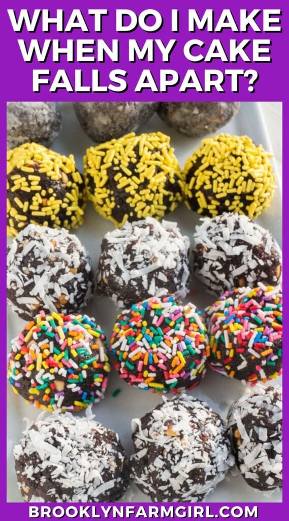 Turn a broken cake into delicious chocolate peanut butter cake balls. The perfect no-waste dessert when your cake crumbles or won’t come out of the pan.
