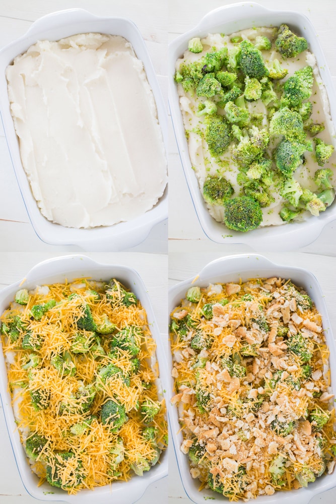 Instant Mashed Potatoes Cheesy Broccoli Casserole is a comfort food dish that will have your entire family begging for more! It uses Instant Mashed Potatoes so it's easy to make. It's the perfect side dish for the holidays because it's cheesy and delicious and only takes 5 minutes to prepare, 25 minutes to bake.