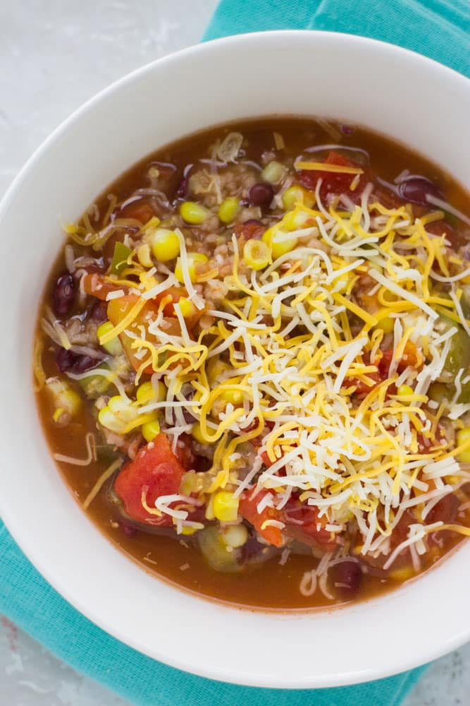 Slow Cooker Mexican Vegetarian Tomatillo Soup - Brooklyn Farm Girl