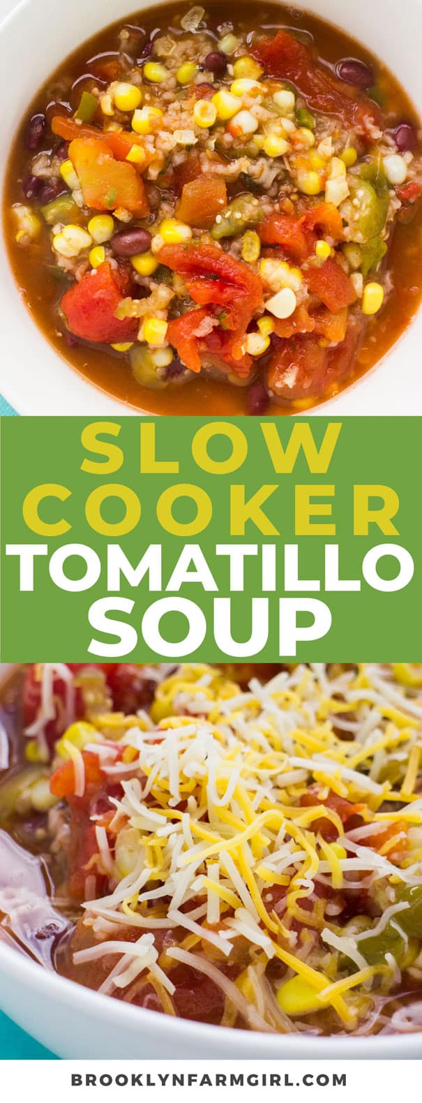 This vegetarian recipe for Slow Cooker Tomatillo Soup is a comforting meal filled with a hearty blend of black beans, rice, healthy vegetables and seasonings, all cooked to perfection. A comforting soup that you can feel good about eating!