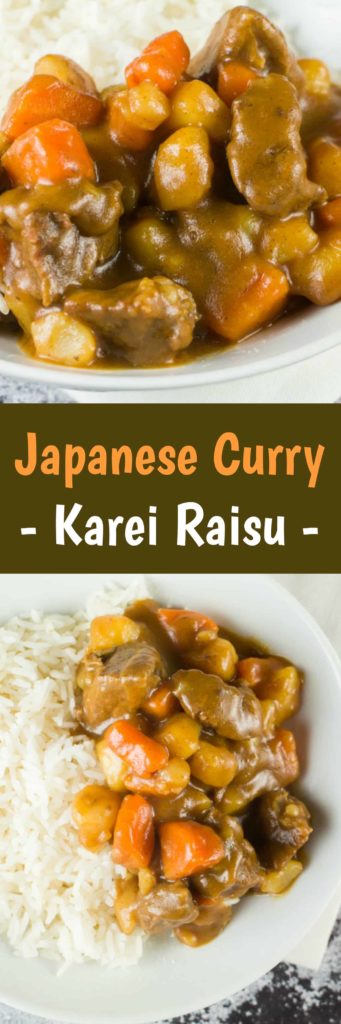 Delicious homemade Japanese Curry (Karei Raisu) using beef, onions, potatoes, carrots and curry sauce mix.
