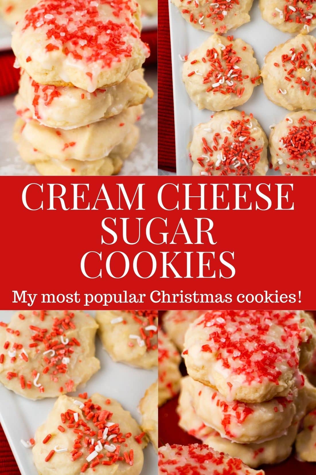 Christmas Cream Cheese Sugar Cookies - Brooklyn Farm Girl