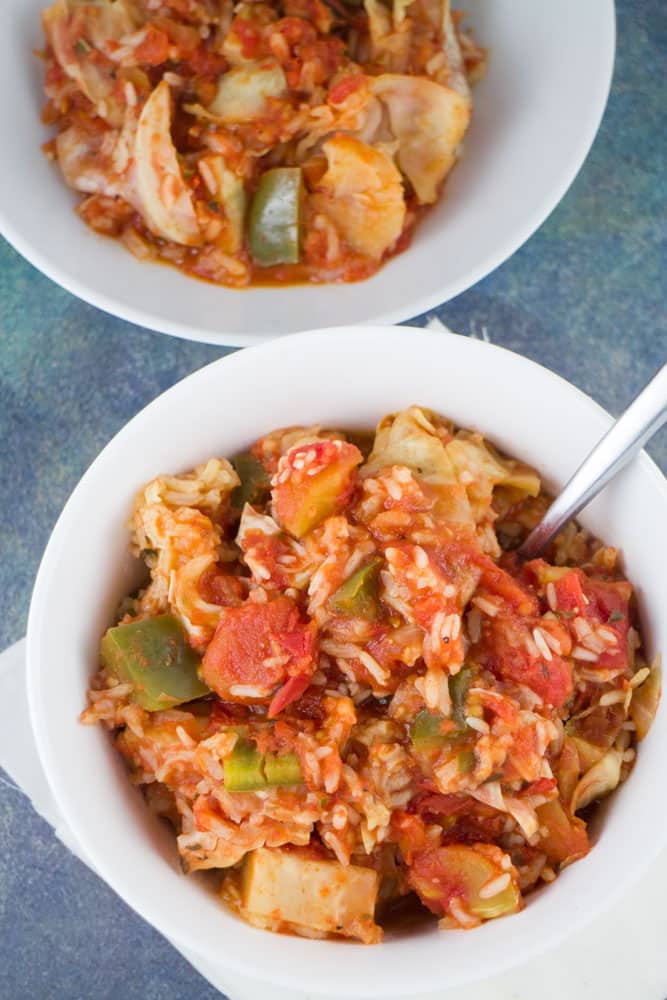 SLOW COOKER Cabbage Roll Casserole! This easy recipe is made in the crockpot and ready in 3 hours! This is a Polish family recipe called Halupkie! 