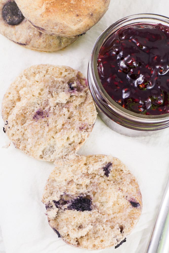 You're going to love this delicious Blueberry English Muffins recipe! These are even better than the store bought muffins because they're homemade! If you've never made homemade English Muffins before don't worry - they're easy to make!