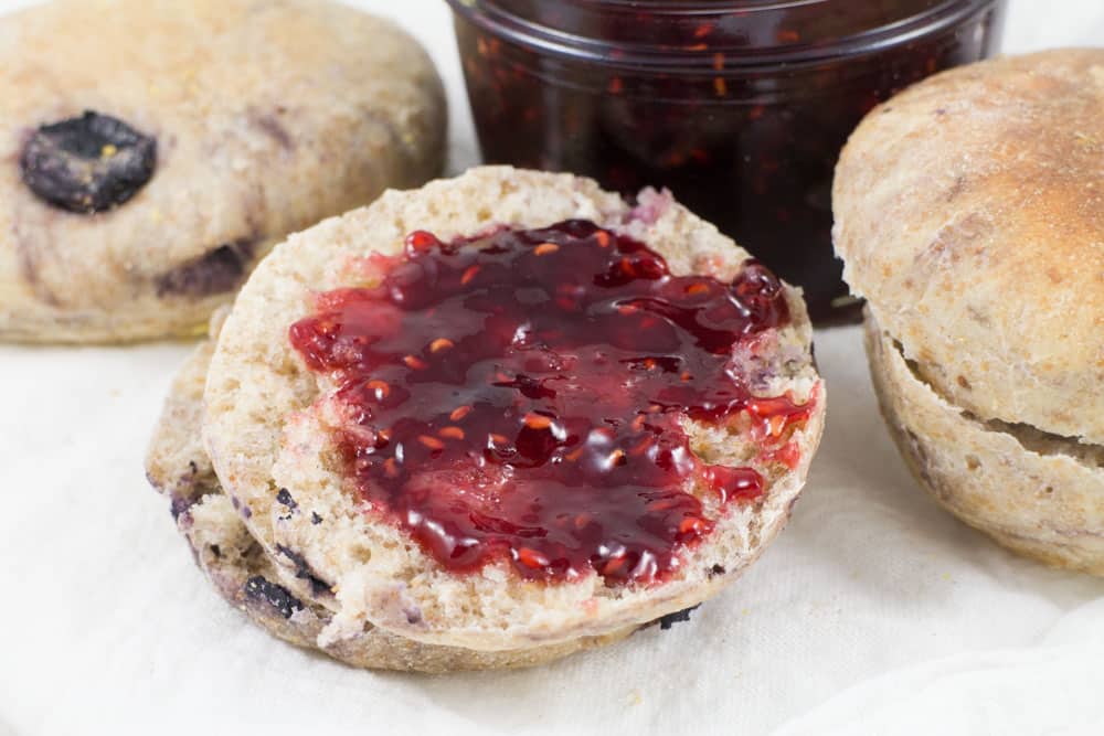 You're going to love this delicious Blueberry English Muffins recipe! These are even better than the store bought muffins because they're homemade! If you've never made homemade English Muffins before don't worry - they're easy to make!