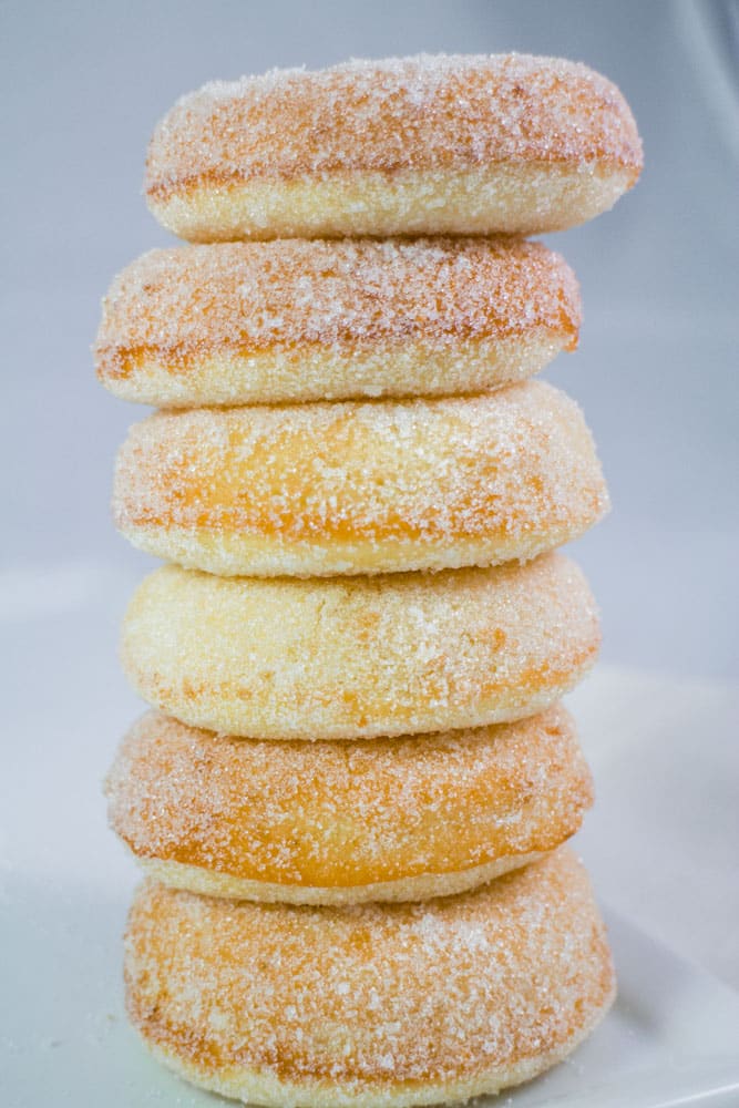 Homemade Baked Sugar Donuts recipe that is easy to make and ready in 15 minutes. These simple and extra soft donuts taste just like sugar donuts from your favorite bakery! 