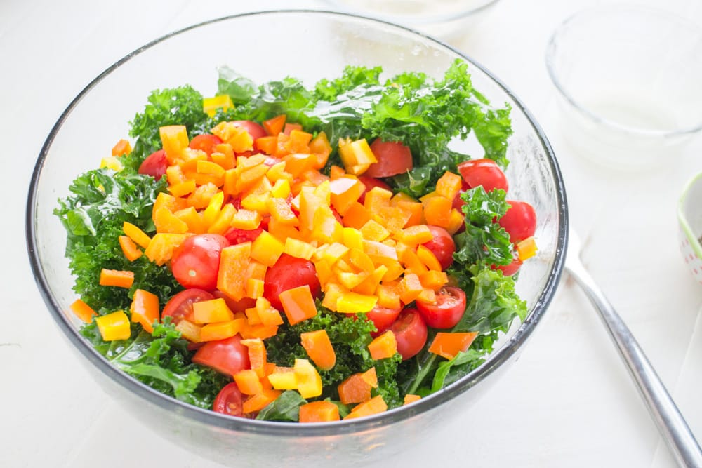 Kale CHERRY TOMATO Rainbow Salad Brooklyn Farm Girl